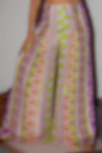 Multi Colored Chiffon Printed Pants by Nirmooha at Pernia's Pop Up Shop