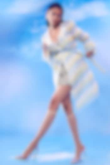 White Embroidered Skirt Set by Nirmooha at Pernia's Pop Up Shop