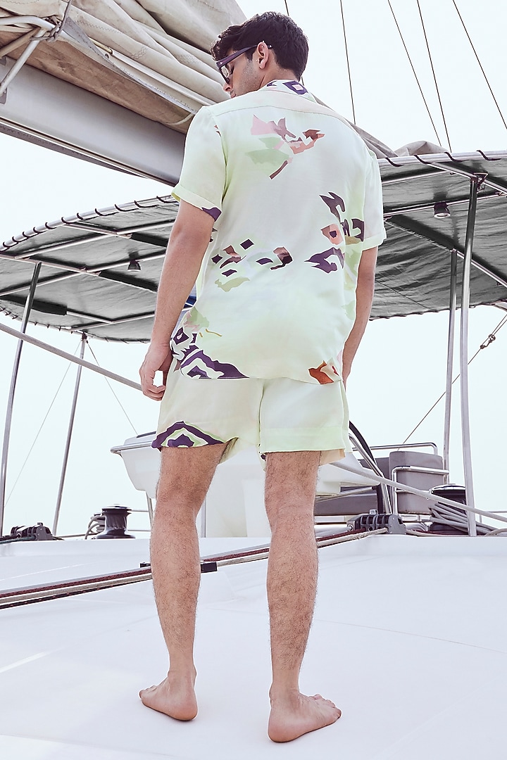 Patola Printed Shirt with Short sleeves and Shorts by Nirmooha Men at Pernia's Pop Up Shop