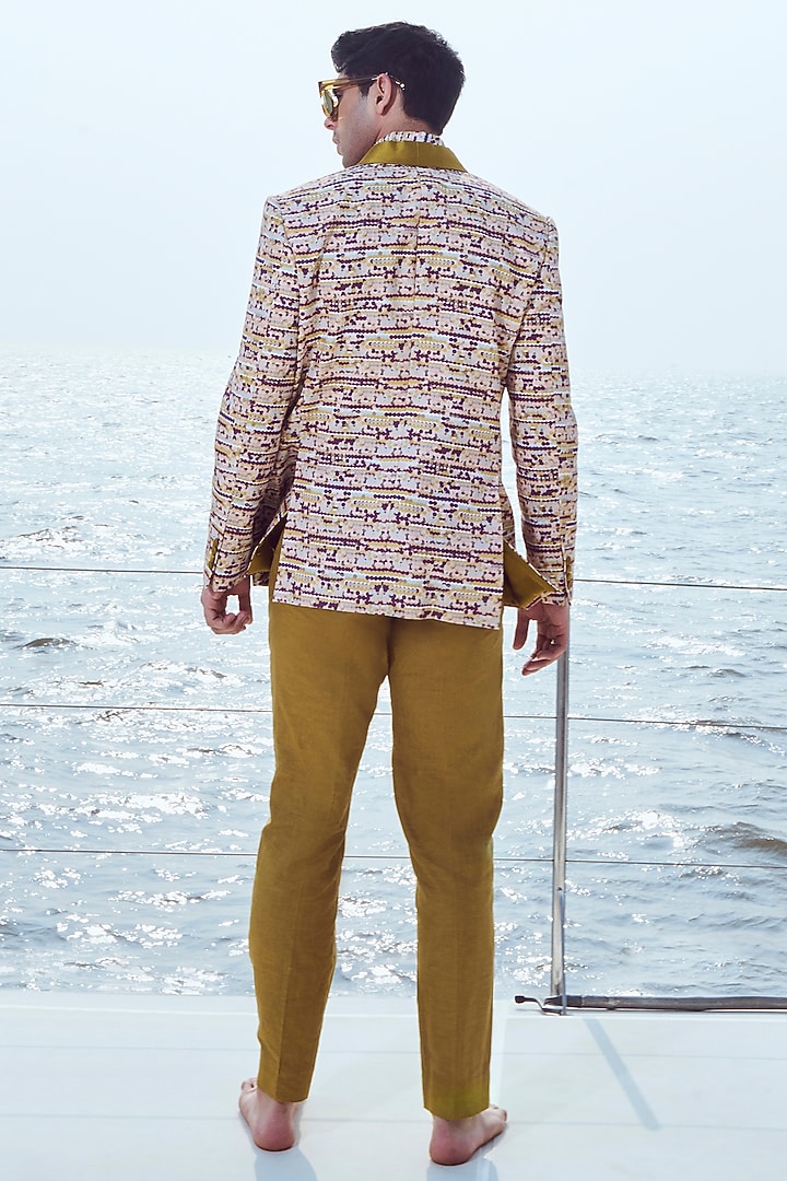 Sequin Printed Blazer Set by Nirmooha Men at Pernia's Pop Up Shop