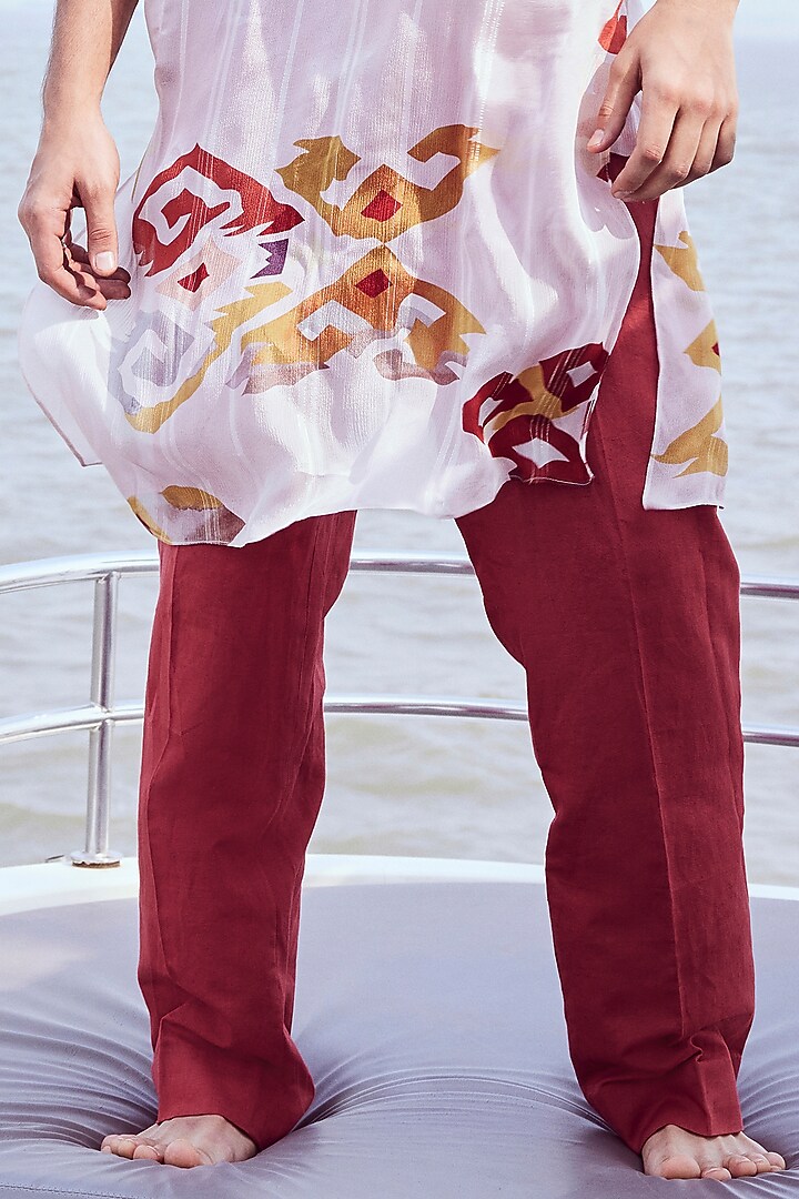 Patola Printed Kurta and Pants by Nirmooha Men at Pernia's Pop Up Shop