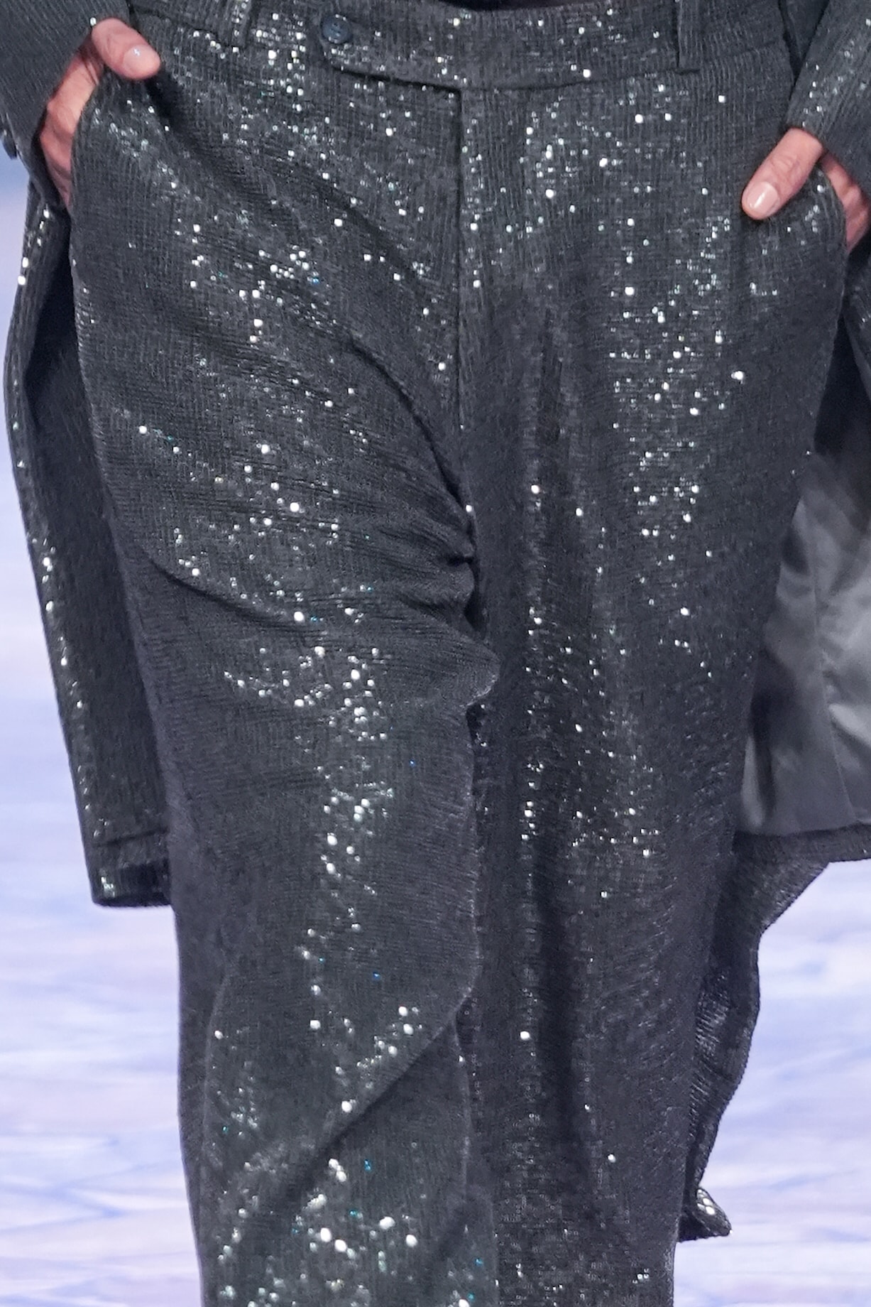 Buy Nirmooha Men Emerald Green Sequinned Pants at 2024