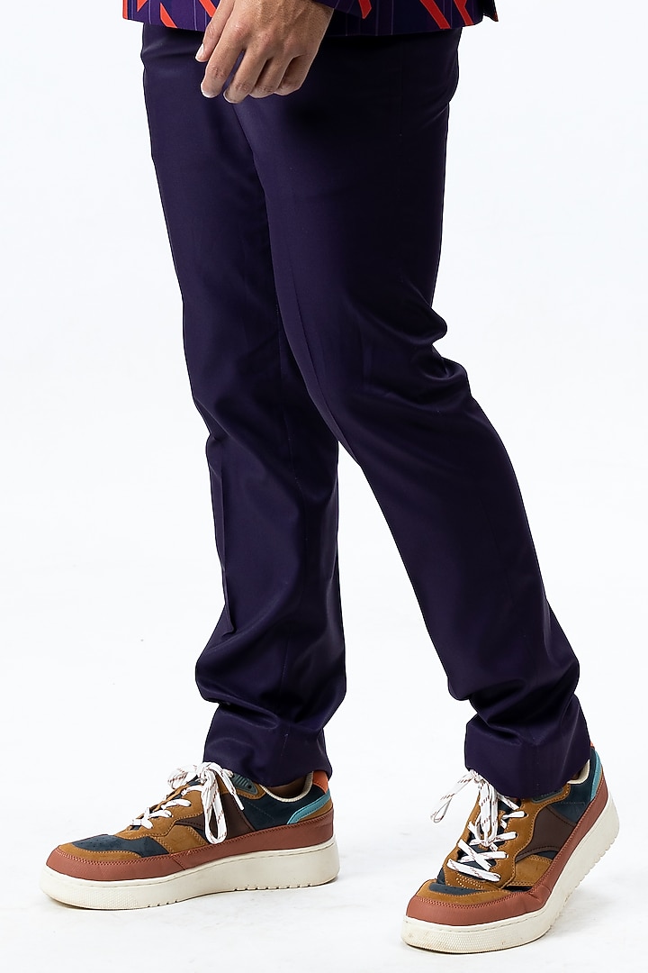 Violet Printed Blazer Set by Nirmooha Men at Pernia's Pop Up Shop