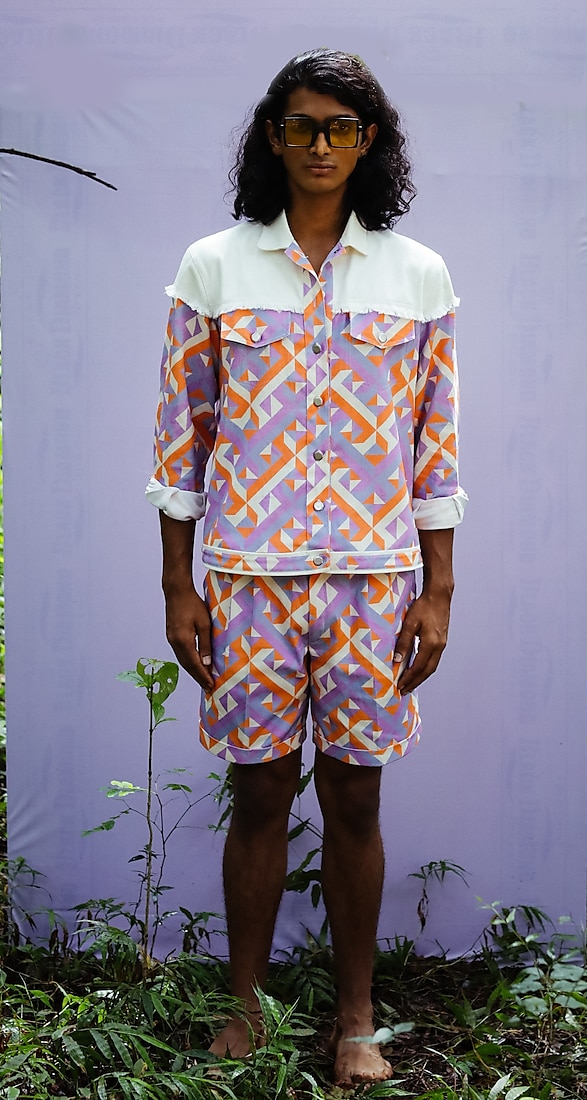 Multi-Coloured Printed Jacket by Nirmooha Men