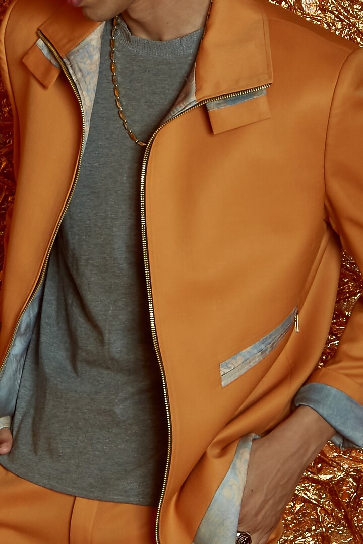 Mustard Suiting Jacket by Nirmooha Men at Pernia's Pop Up Shop