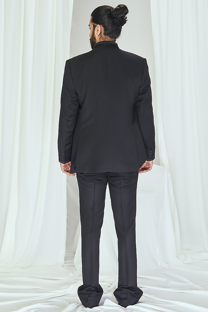 Carbon Black Suiting Fabric Jacket by Nirmooha Men at Pernia's Pop Up Shop