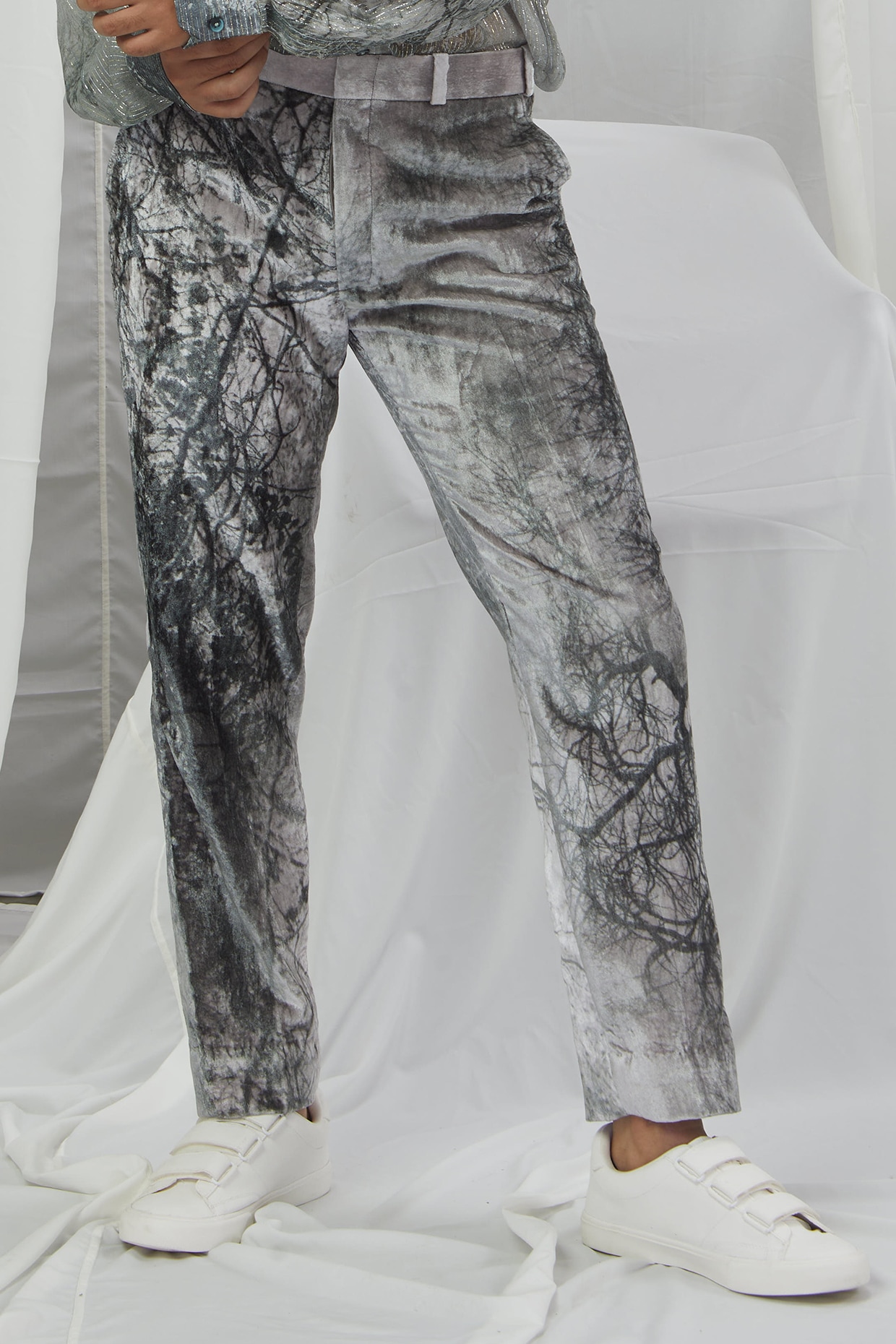 BNWT Zara Gray Crushed Velvet High Rise Wide Flared Leg Long Trousers Pants  XS | eBay
