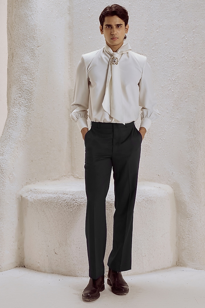 Black Suiting Pant Set by Nirmooha Men at Pernia's Pop Up Shop