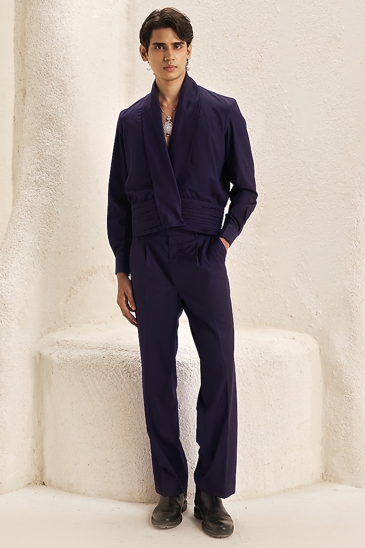 Deep Plum Suiting Co-Ord Set by Nirmooha Men at Pernia's Pop Up Shop
