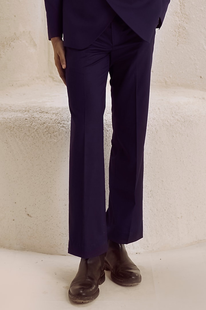 Deep Plum Suiting Wedding Bandhgala Set by Nirmooha Men at Pernia's Pop Up Shop