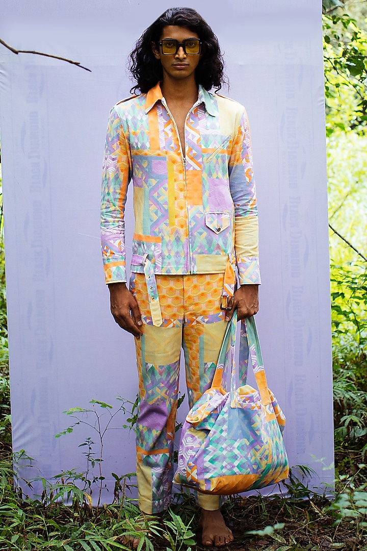 Multi-Colored Printed Pant Set by Nirmooha Men at Pernia's Pop Up Shop