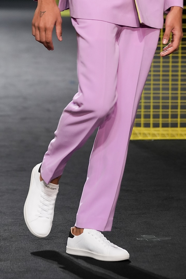 Lilac Micro Straight Pants by Nirmooha Men at Pernia's Pop Up Shop