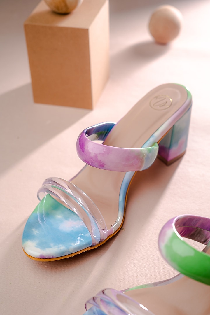 Multi-Colored Synthetic Patent Heels by NR By Nidhi Rathi at Pernia's Pop Up Shop