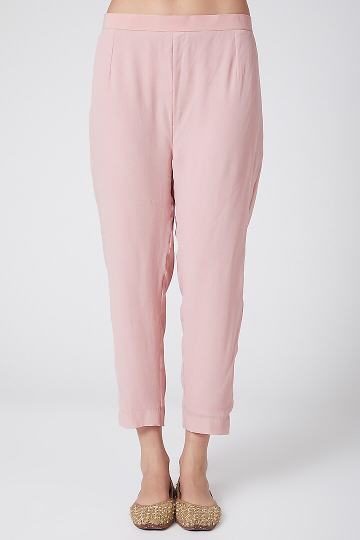 Blush Pink Embroidered Kurta Set by Nafisa Rachel William at Pernia's Pop Up Shop
