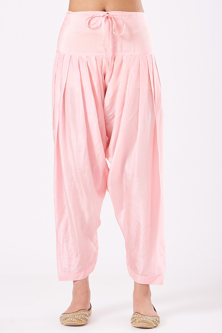 Candy Floss Pink Silk Kurta Set by Nafisa Rachel William at Pernia's Pop Up Shop