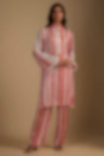 Pastel Pink Cotton Crush Printed Kurta Set by Nadima Saqib at Pernia's Pop Up Shop