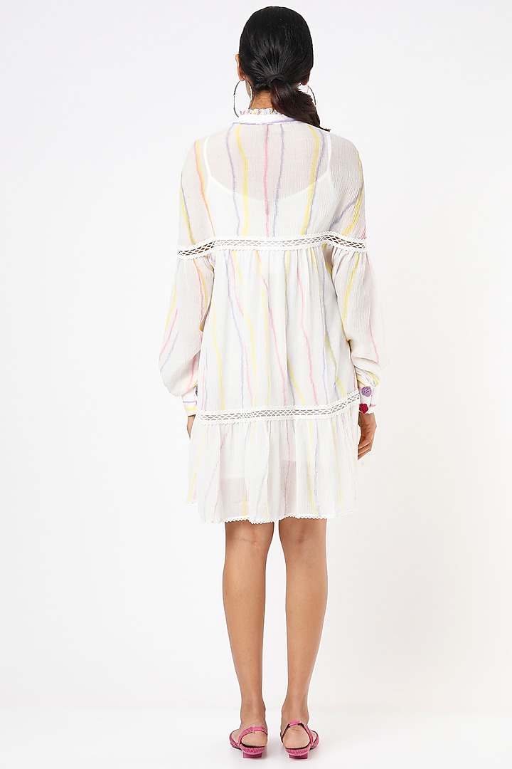 White Printed Tunic With Slip by Nadima Saqib at Pernia's Pop Up Shop