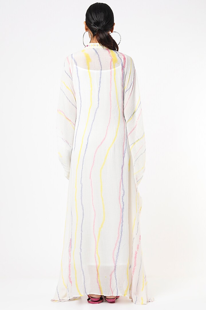White Printed & Hand Embroidered Tunic With Inner by Nadima Saqib at Pernia's Pop Up Shop