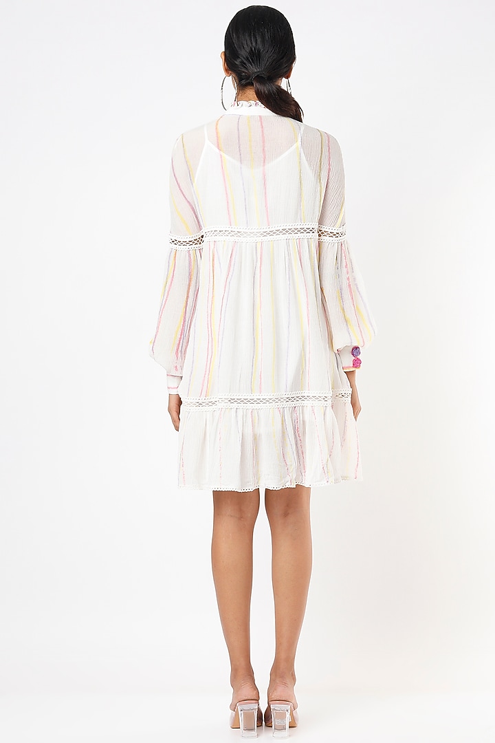White Tie-Dyed Tunic With Slip by Nadima Saqib at Pernia's Pop Up Shop