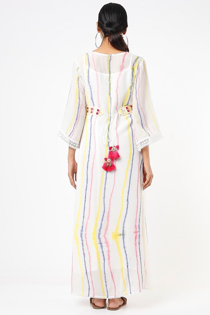 White Tie-Dyed Summer Dress With Slip by Nadima Saqib at Pernia's Pop Up Shop