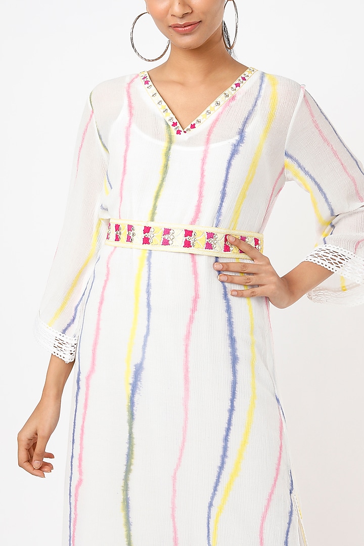 White Tie-Dyed Summer Dress With Slip by Nadima Saqib at Pernia's Pop Up Shop