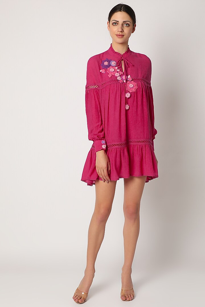 Magenta Tunic With Slip by Nadima Saqib