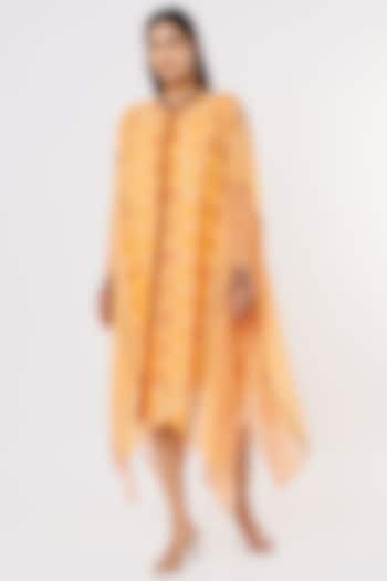 Yellow Embroidered & Printed Vacation Dress by Nadima Saqib at Pernia's Pop Up Shop
