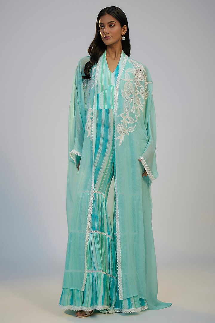 Blue Crush Cotton Printed Jumpsuit by Nadima Saqib at Pernia's Pop Up Shop