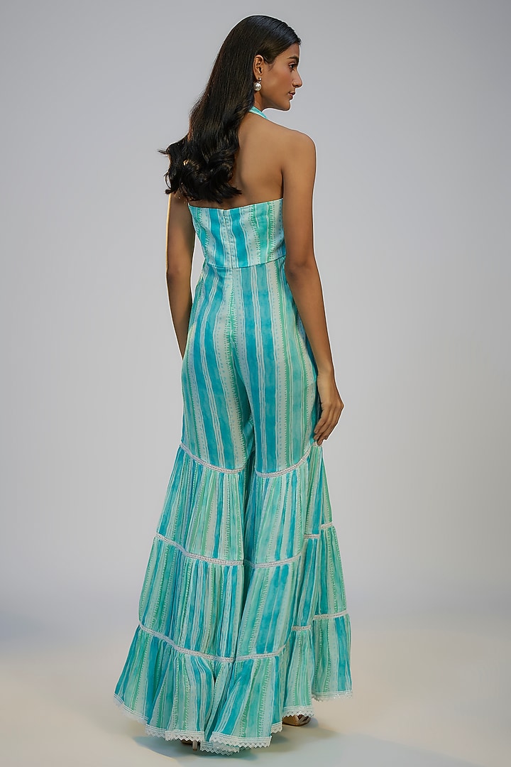 Blue Crush Cotton Printed Jumpsuit by Nadima Saqib at Pernia's Pop Up Shop