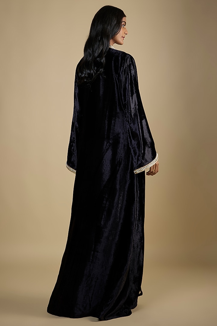 Black Georgette Digital Snake Printed Maxi Cocktail Dress With Cape by Nadima Saqib at Pernia's Pop Up Shop