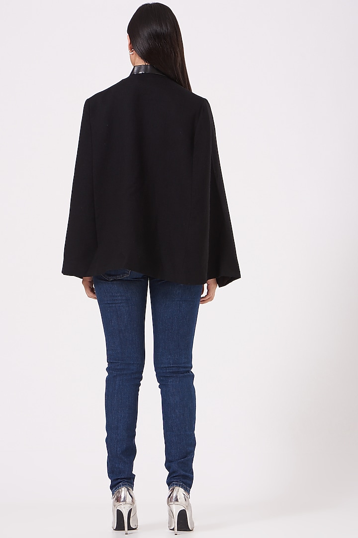 Black Embroidered Butterfly Cape by Neiza Shawls at Pernia's Pop Up Shop