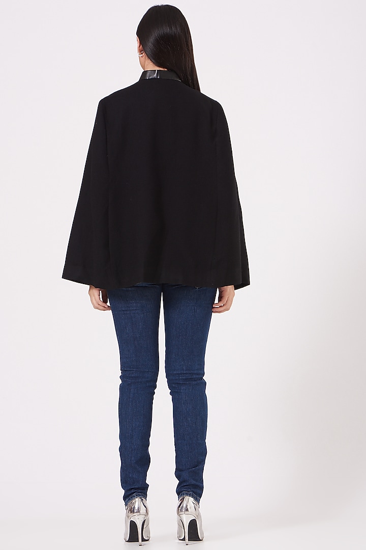 Black Cashmere Wool Cape by Neiza Shawls at Pernia's Pop Up Shop