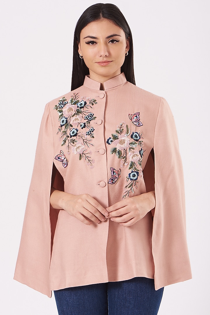 Blush Pink Cashmere Wool Cape by Neiza Shawls at Pernia's Pop Up Shop