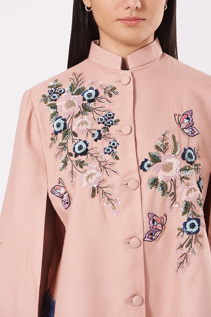 Blush Pink Cashmere Wool Cape by Neiza Shawls at Pernia's Pop Up Shop