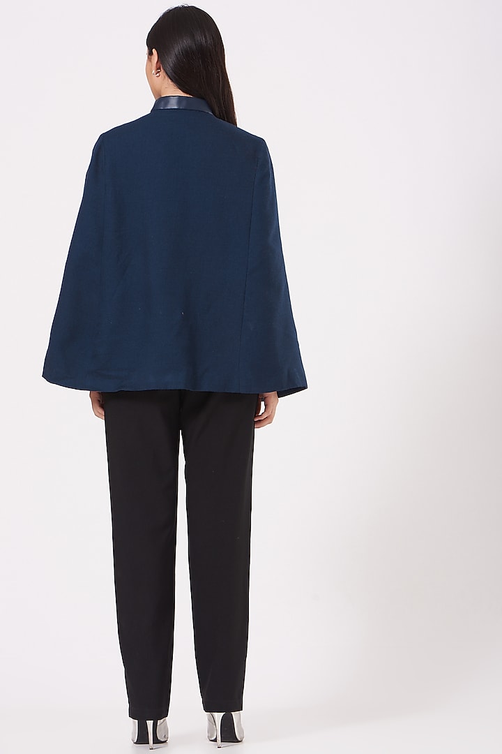 Cobalt Blue Cashmere Wool Cape by Neiza Shawls at Pernia's Pop Up Shop
