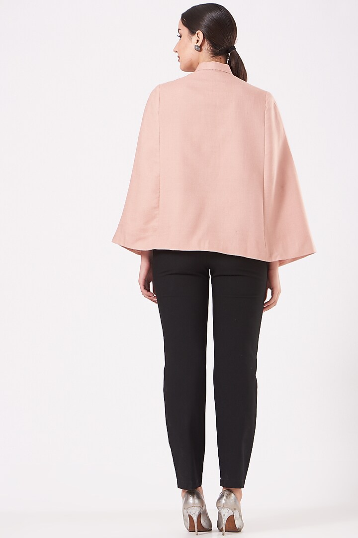 Blush Pink Cape With Embroidery by Neiza Shawls at Pernia's Pop Up Shop