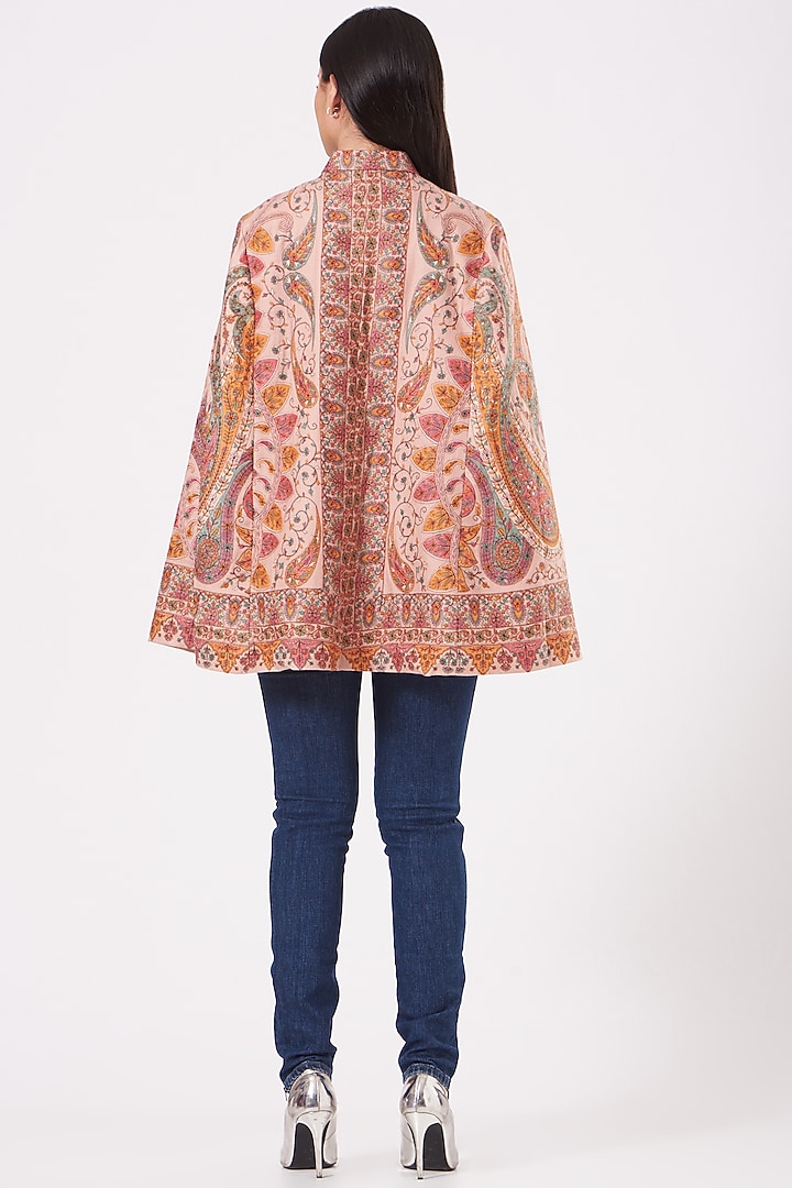 Blush Pink Embroidered Cape by Neiza Shawls at Pernia's Pop Up Shop