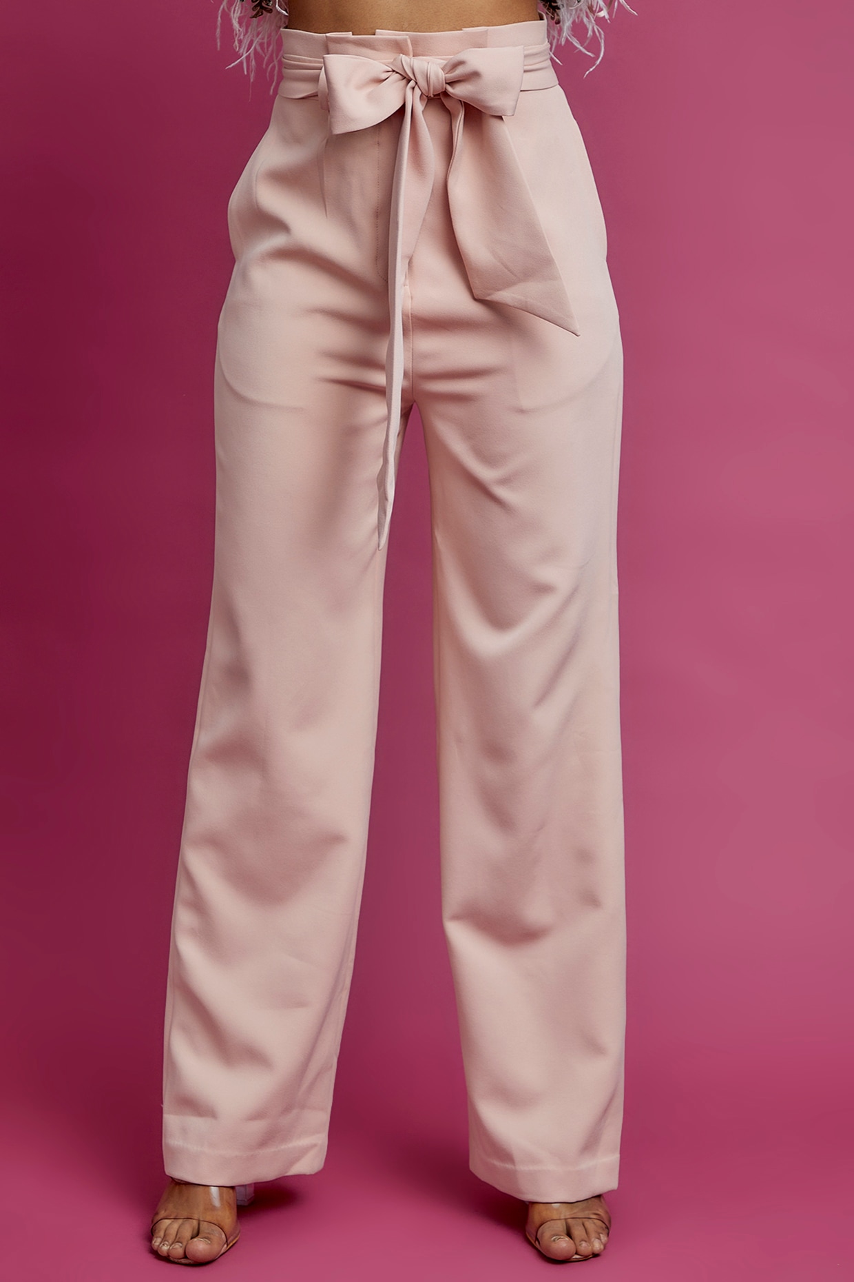 Buy Blush Pink Pleated Straight Trousers by QUA at Ogaan Market Online  Shopping Site