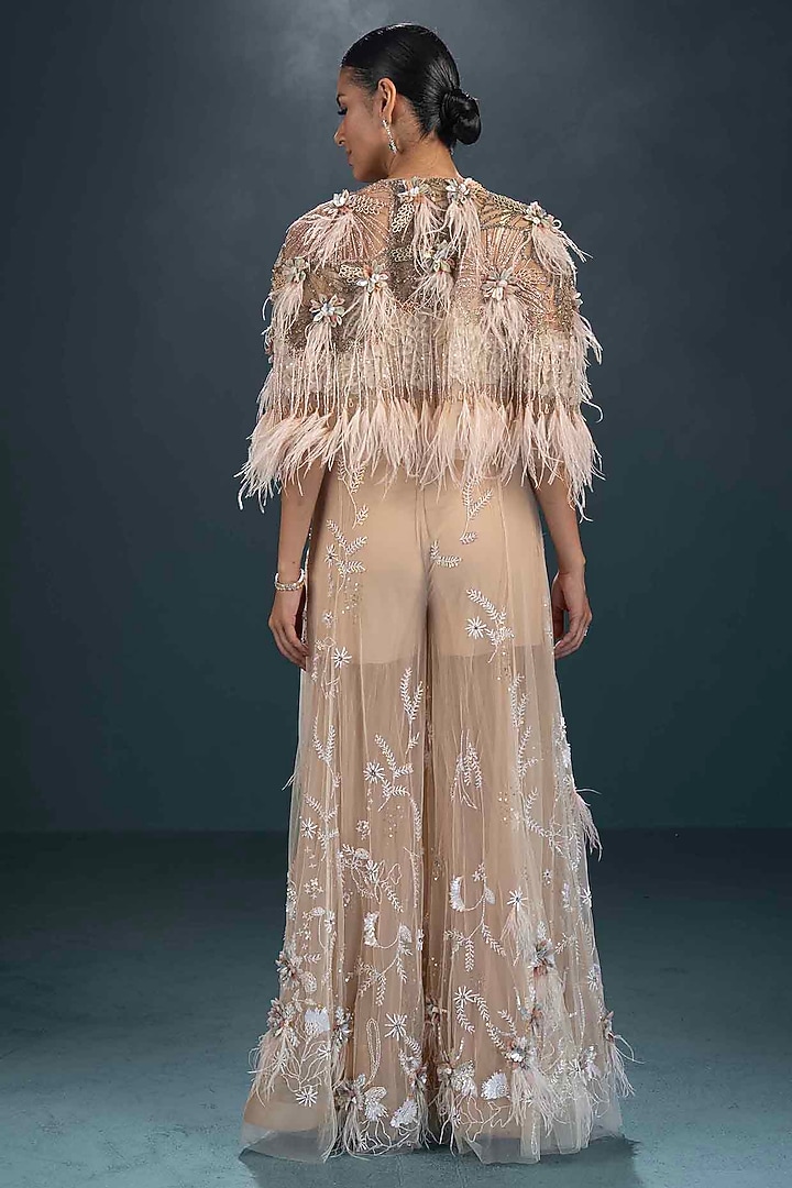 Cream Viscose & Lycra Embroidered Gharara Set by Not So Serious by Pallavi Mohan at Pernia's Pop Up Shop