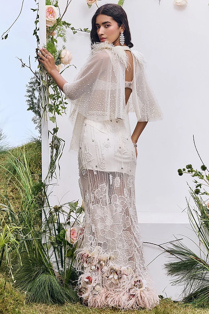 Ivory Lycra & Crepe Bralette by Not So Serious by Pallavi Mohan at Pernia's Pop Up Shop