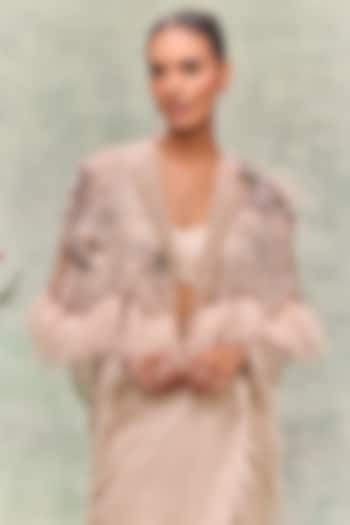 Ivory Tulle Structured Cape by Not So Serious by Pallavi Mohan at Pernia's Pop Up Shop
