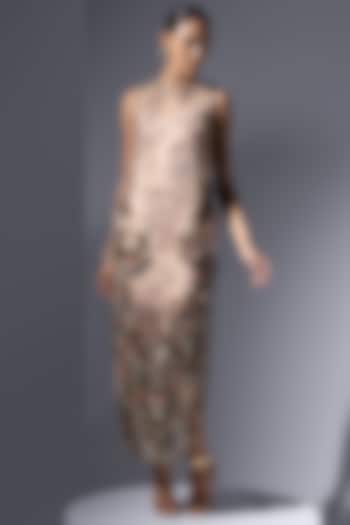 Champagne Tulle Bead Work Tunic by Not So Serious by Pallavi Mohan at Pernia's Pop Up Shop