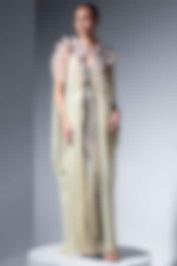 Champagne Sequin Fabric Party Wear Dress by Not So Serious by Pallavi Mohan at Pernia's Pop Up Shop