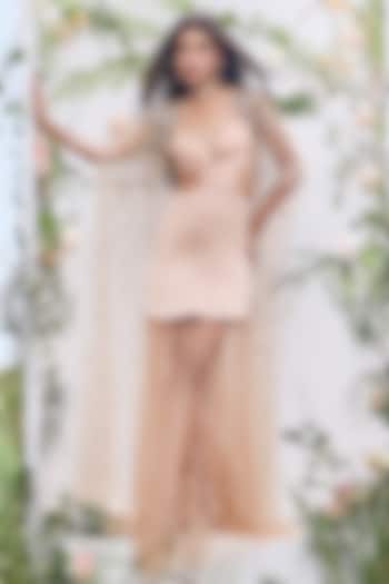 Coral Tulle Flared Skirt by Not So Serious by Pallavi Mohan at Pernia's Pop Up Shop