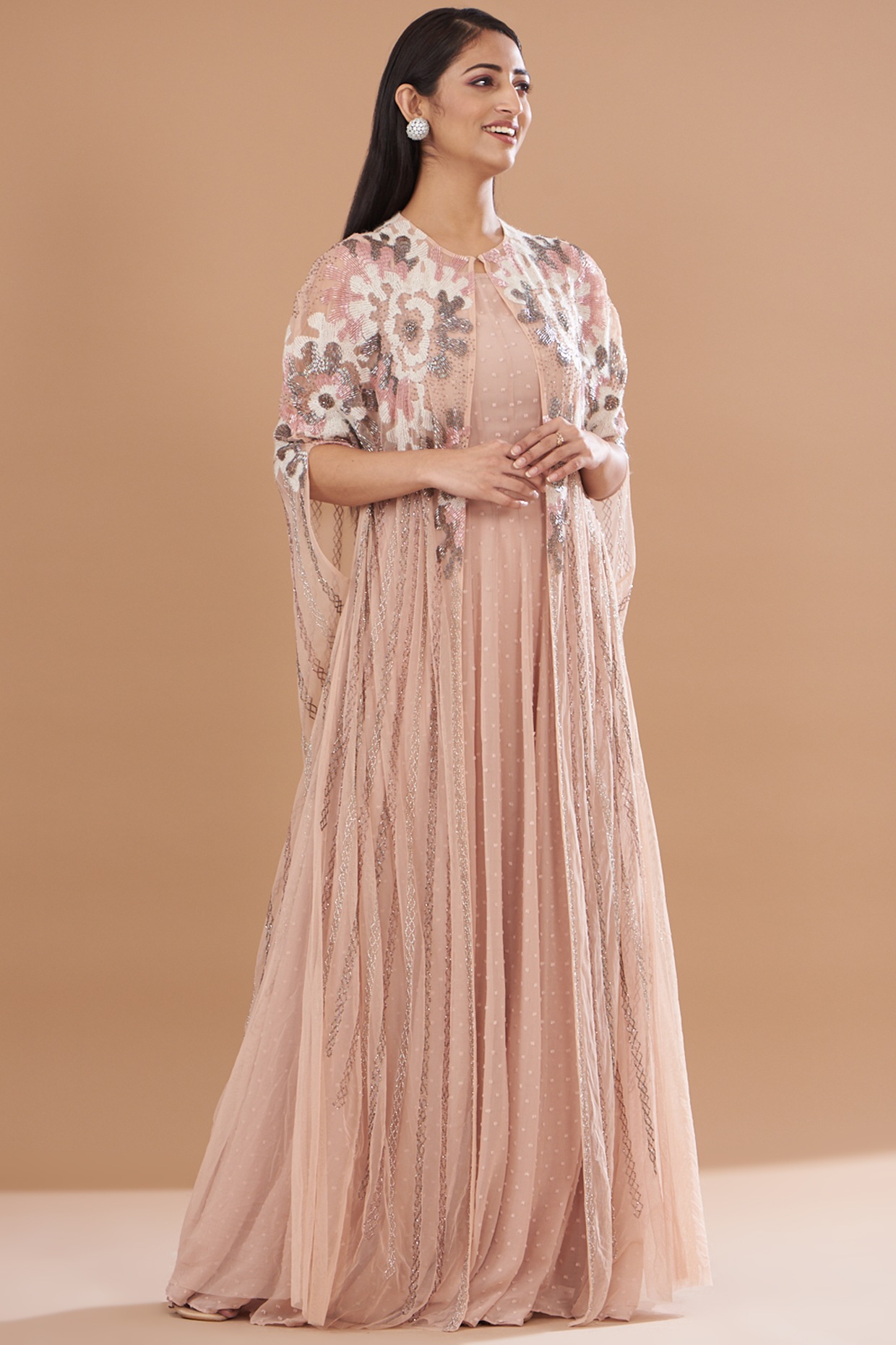 Rashika Sharma - Aarna Drape Skirt & Cape Set - Lillys Boutique London -  Lilly's Boutique London