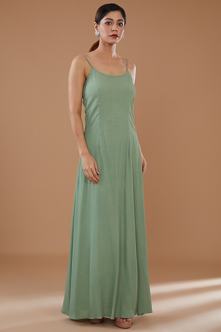 Mint Green Organza & Tulle Embroidered Jacket Party Wear Dress by Not So Serious By Pallavi Mohan at Pernia's Pop Up Shop