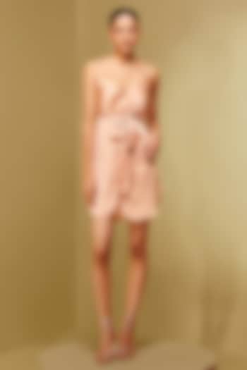 Coral Silk Satin Knotted Maxi Vacation Dress by Not So Serious by Pallavi Mohan at Pernia's Pop Up Shop