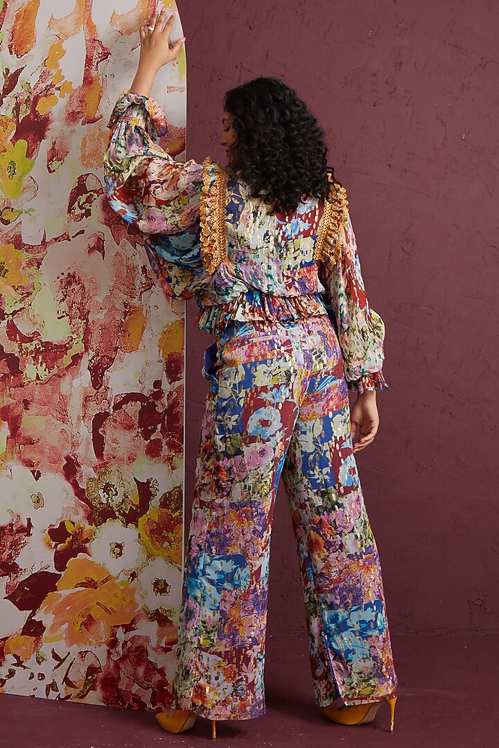 Multi-Colored Printed Trousers by Not So Serious by Pallavi Mohan at Pernia's Pop Up Shop