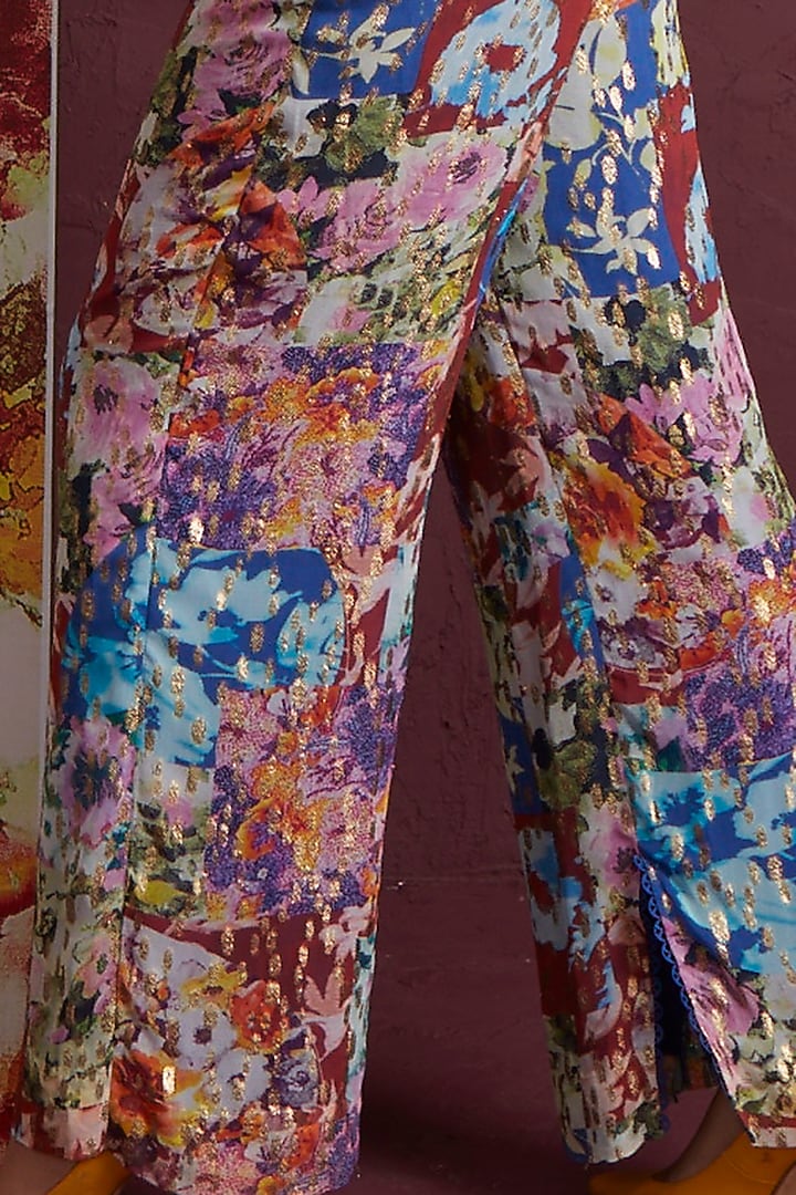 Multi-Colored Printed Trousers by Not So Serious by Pallavi Mohan at Pernia's Pop Up Shop