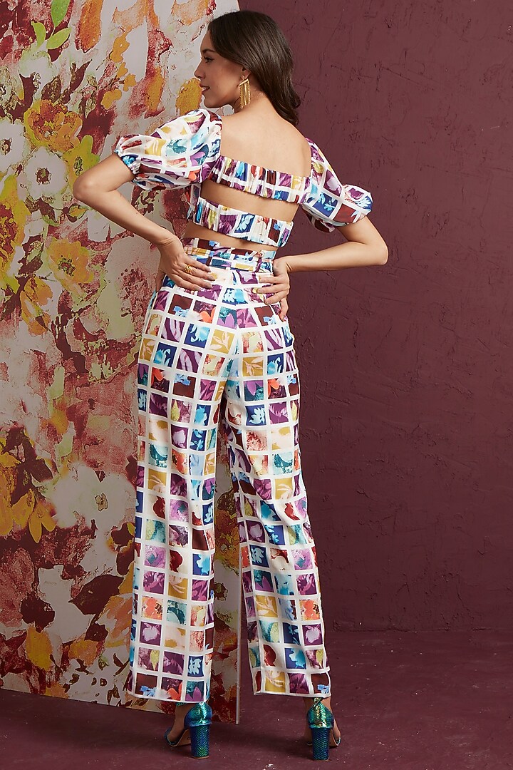 Multi-Colored Crepe Trousers by Not So Serious by Pallavi Mohan at Pernia's Pop Up Shop